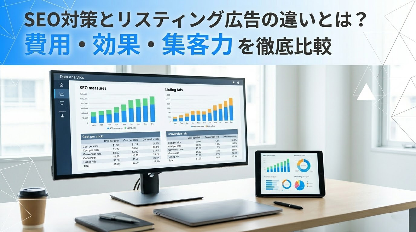 SEO対策とリスティング広告の違いとは？費用・効果・集客力を徹底比較