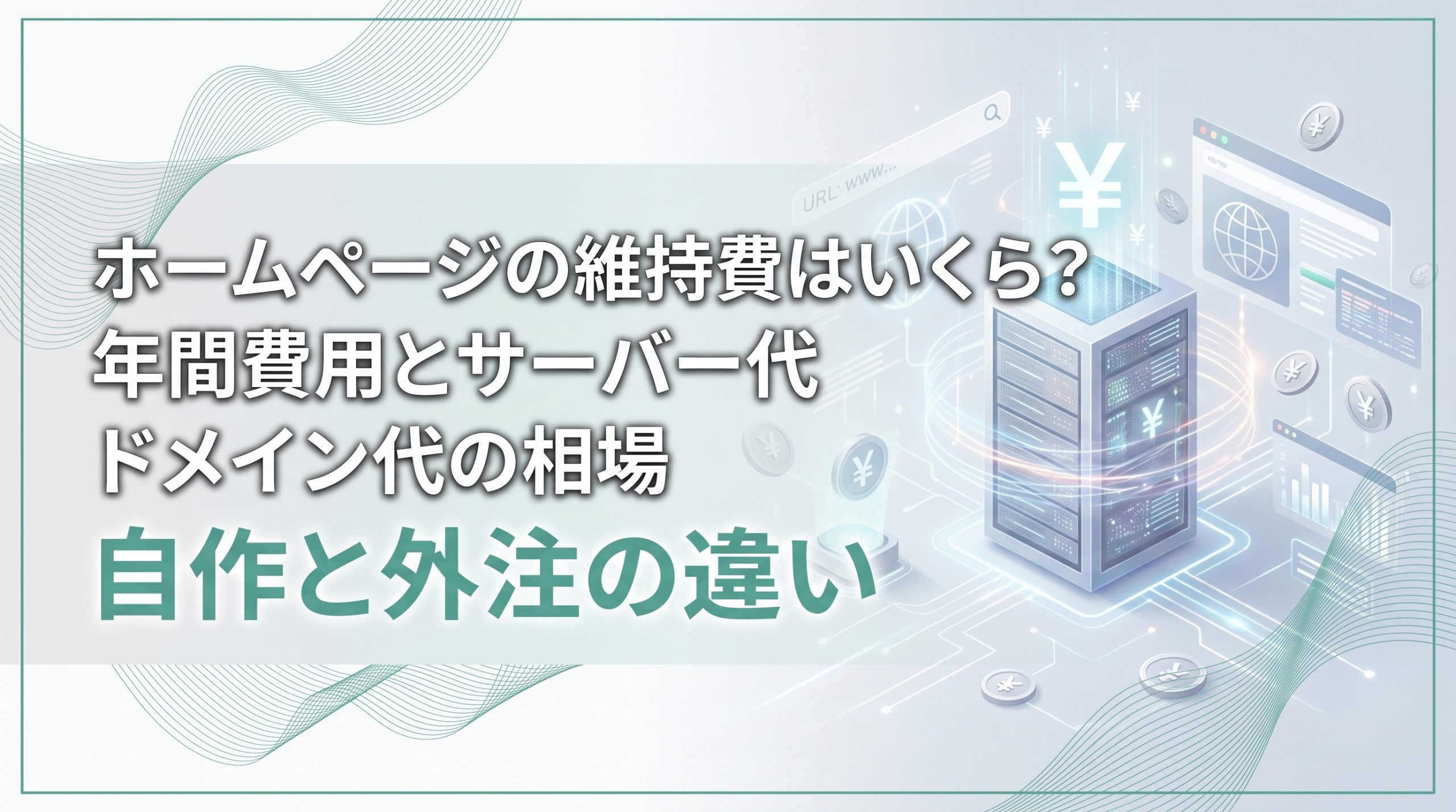 ホームページの維持費はいくら？年間費用とサーバー代・ドメイン代の相場